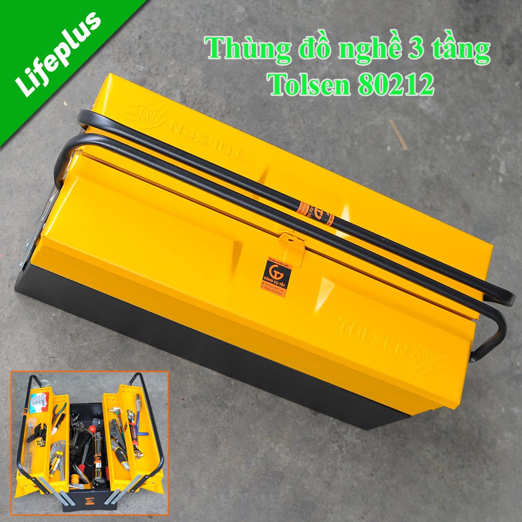 Thùng đồ nghề 3 tầng 495mm*290mm*200mm TOLSEN 80212