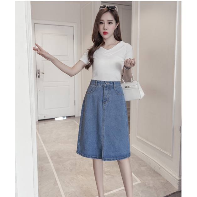 Chân váy jeans phong cách Ulzzang năng động
