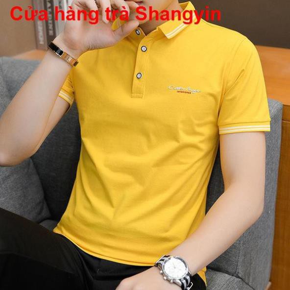 áo namÁo thun cotton nam ngắn tay sơ mi mùa hè mới cổ trụ polo Quần thời trang hàn quốc lửng ་