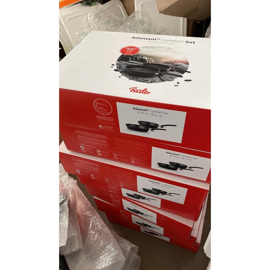 Set 2 Chảo rán Fissler Adamant Comfort 24/28cm siêu xịn Made in Germany