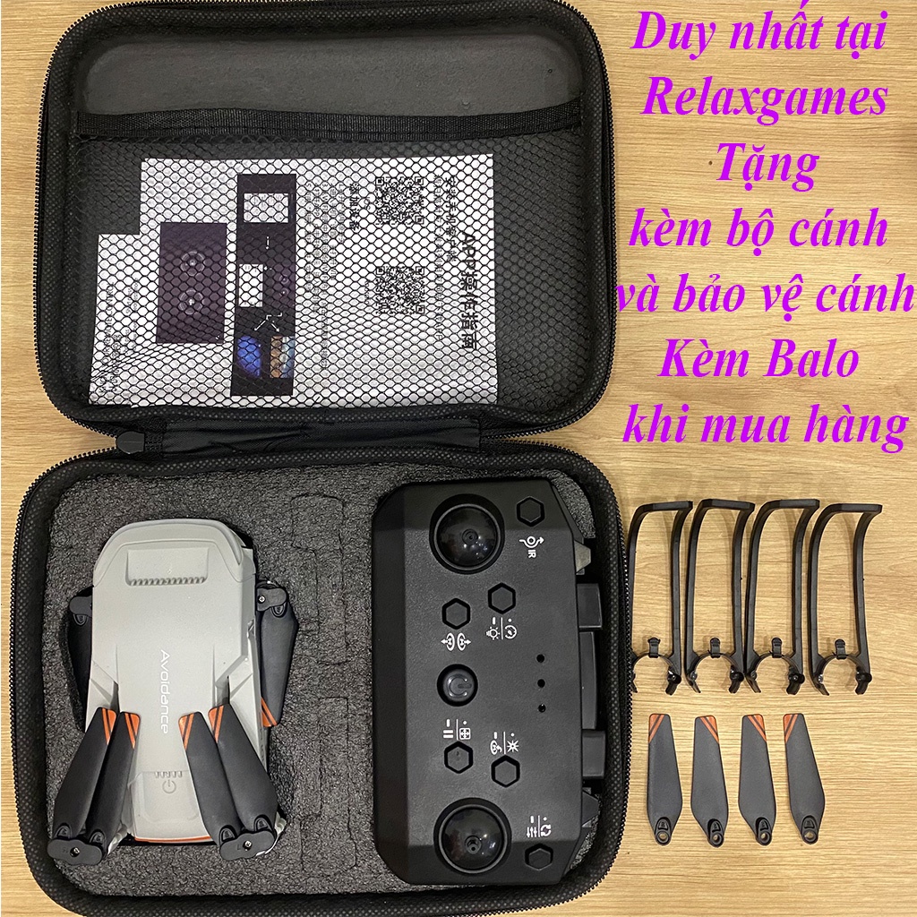 Máy bay flycam K101 MAX - cảm biến 3 chiều tránh vật cản, Flycam mini giá rẻ camera HD quay phim chụp ảnh trên không