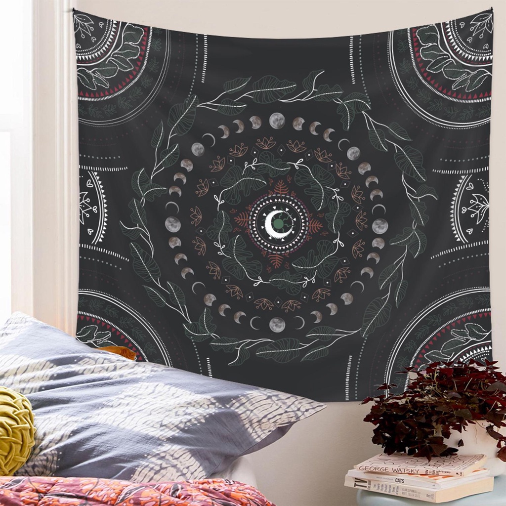Thảm Treo Tường Trang Trí In Hình Mặt Trăng Phong Cách Bohemian
