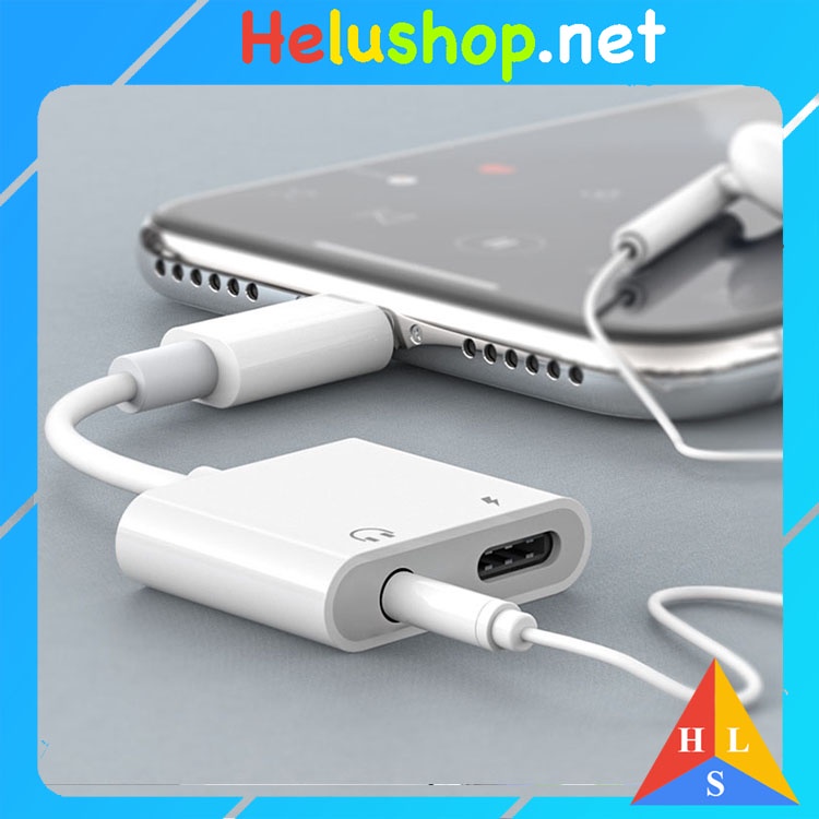Cáp Chuyển Đổi, Jack Chia Cổng Lightning Sang Sạc và Tai Nghe Cho iP 7 trở lên