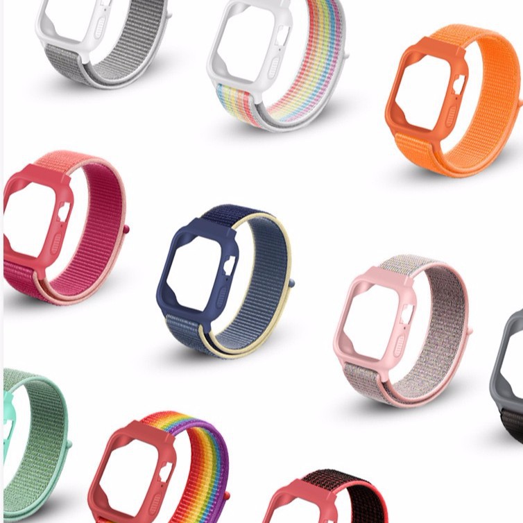 Dây đeo sợi nylon thích hợp cho apple iphone iwatch series 5/4/3/2/1 38/40/42 / 44mm T500 T600 FT50 W26 W98 F10 U78
