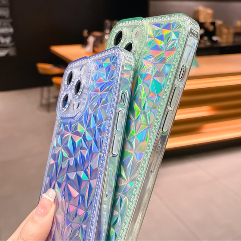 Ốp Điện Thoại Silicon Mềm Trong Suốt Họa Tiết Kim Cương 3D Cho iPhone 14 Pro Max 13 Pro Max 12 MiNi 11 X XS XR 7 8 Plus 6S