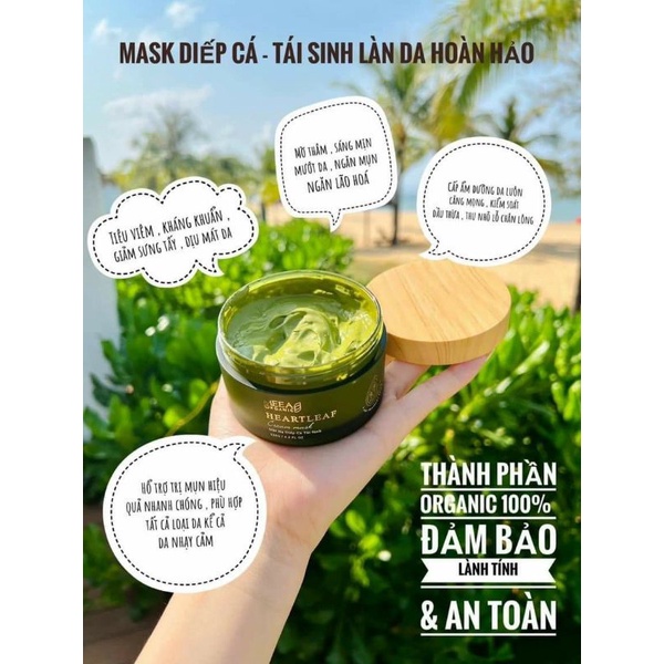 Mặt nạ diếp cá tái sinh Meea Organic dưỡng trắng mờ thâm nám giảm mụn phục hồi da toàn diện 120g | BigBuy360 - bigbuy360.vn