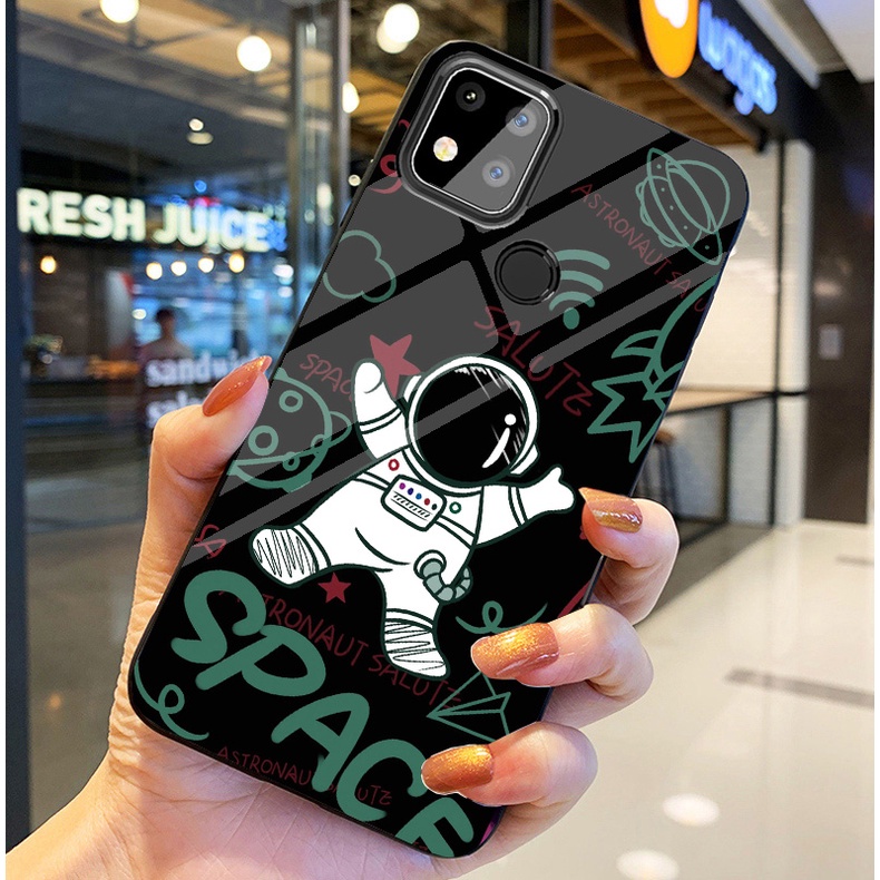 Ốp Lưng XIAOMI Redmi 9C, REDMI 10A Ốp kính bóng cao cấp Phi Hành Gia
