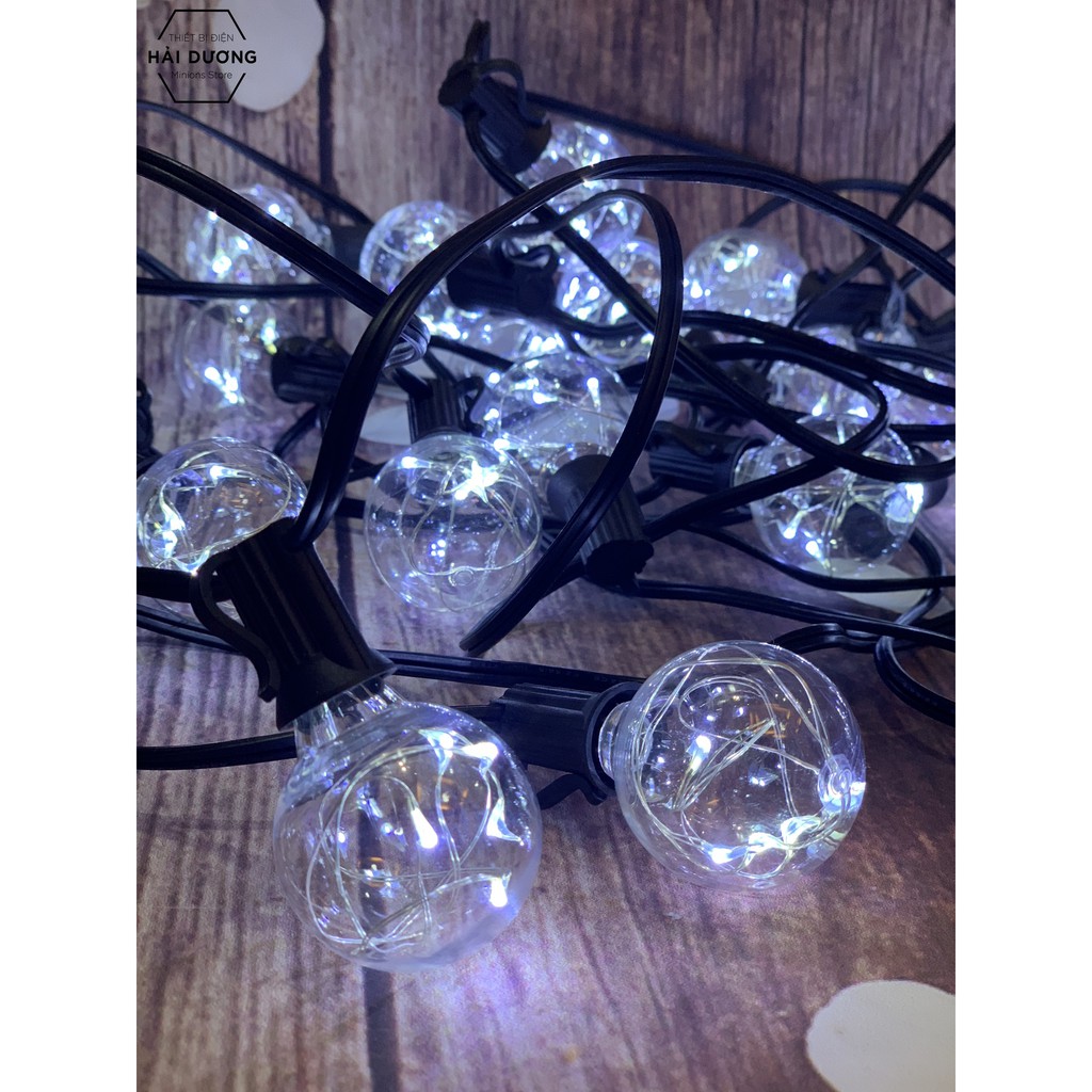 Bộ Dây Đui Trang Trí Bóng Led Đom Đóm G40 25 Bóng 10m Chống Nước (Kèm Bóng)