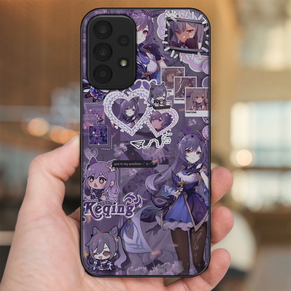 Ốp lưng Samsung A23 viền đen in hình Keqing Genshin Impact