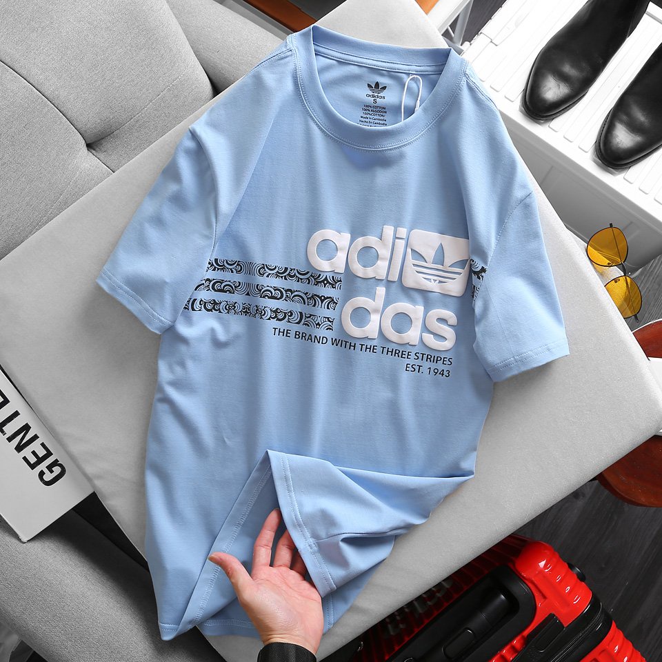 Áo thun nam ADD-054 chữ in nổi vải cotton đẹp