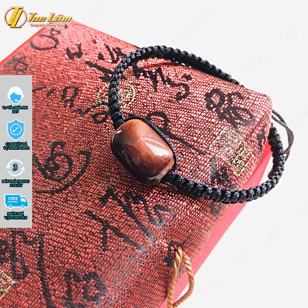 Vòng chỉ may mắn bện lu thống tài lộc màu nâu đỏ hợp mệnh hỏa thổ - Tuệ Lâm