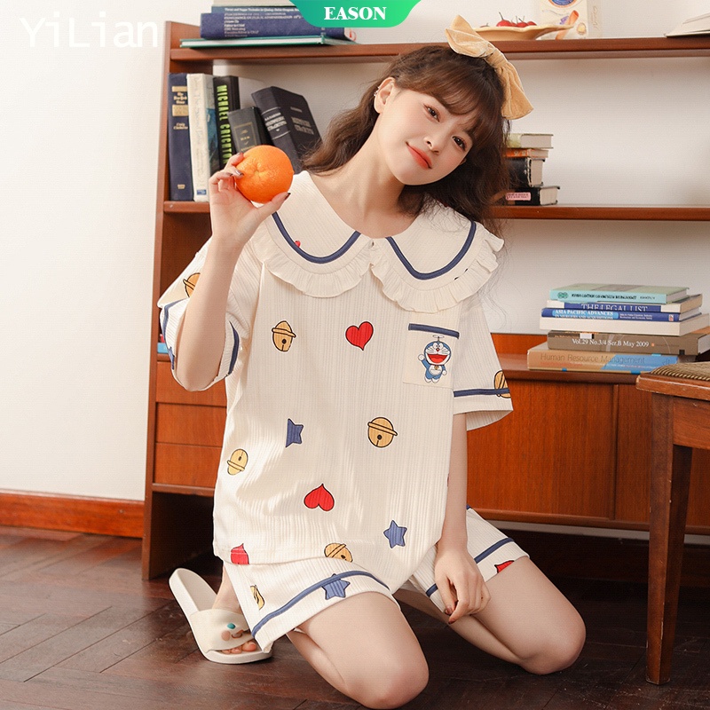Bộ Đồ Ngủ Tay Ngắn In Hình Doraemon Dễ Thương Dành Cho Nữ WT331