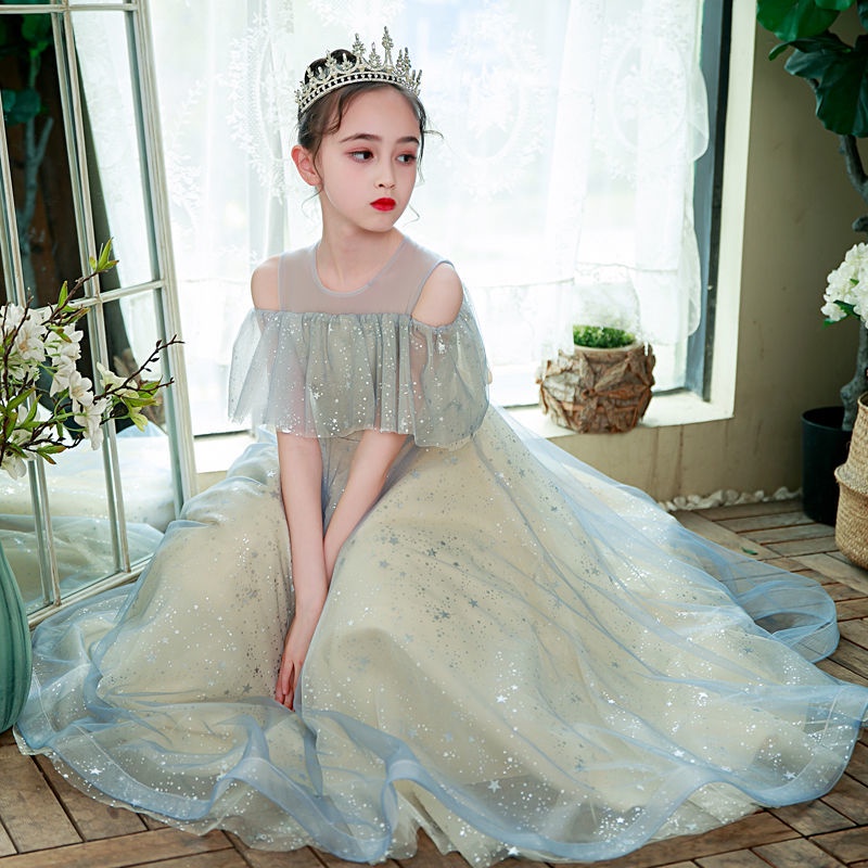 Đầm Công Chúa Họa Tiết Hoa Cao Cấp Thời Trang Dự Tiệc Cưới Cho Bé Gái