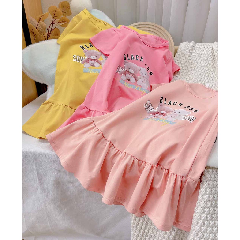[MẪU MỚI] VÁY ĐUÔI CÁ BLACK BUN IN GẤU 3D SIÊU CƯNG CHẤT COTTON MỀM MÁT CHO BÉ 8-18KG. VIDEO THẬT. XƯỞNG MAY BIBO