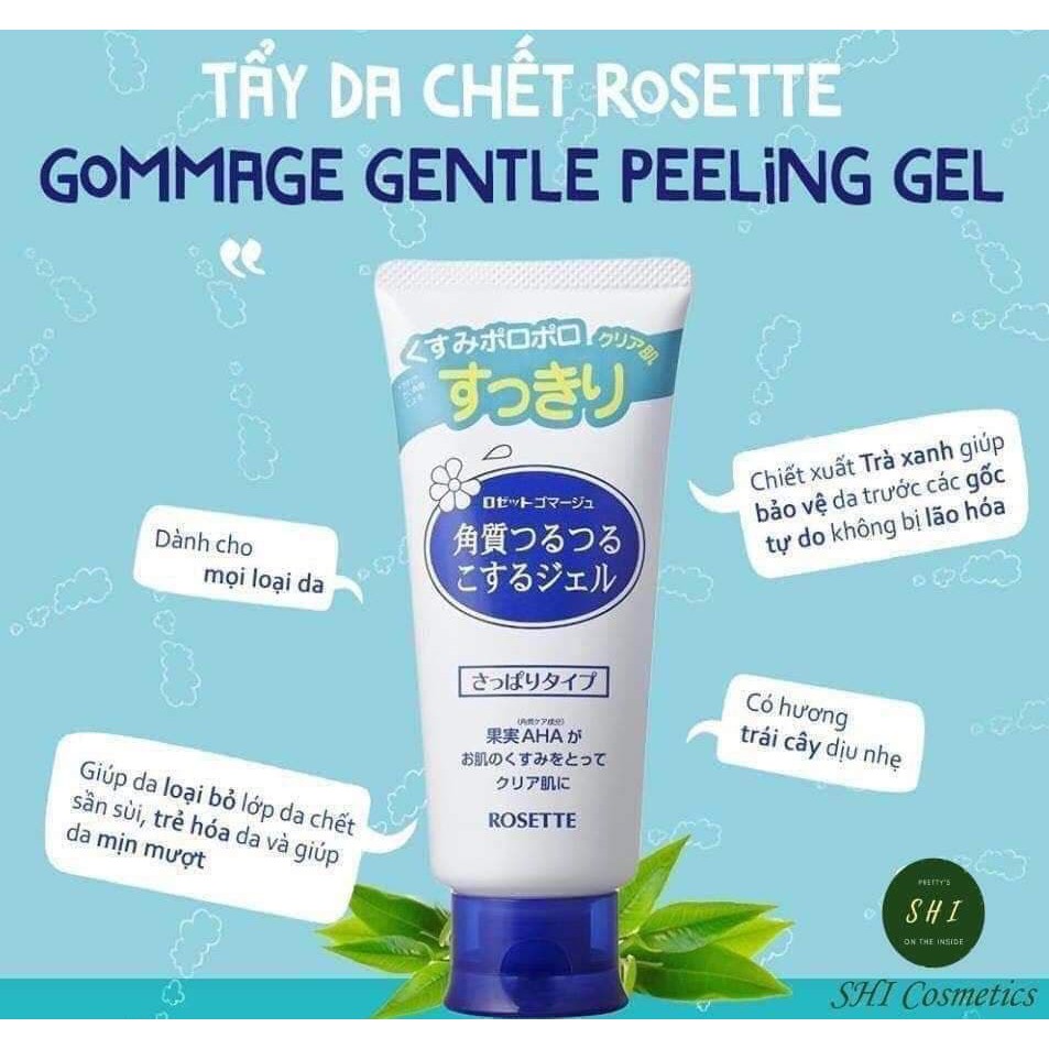 Gel tẩy da chết 🔻AUTH - FREESHIP🔻Rosette Peeling 120g (Xanh da dầu, hỗn hợp - Đỏ da khô, da thường) - Nhật Bản | BigBuy360 - bigbuy360.vn