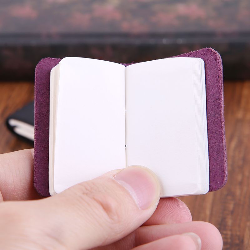 WIN. Leather Travel Book Mini Journal Booklet Handmade Cover With Insert Brochure Accessories Writing