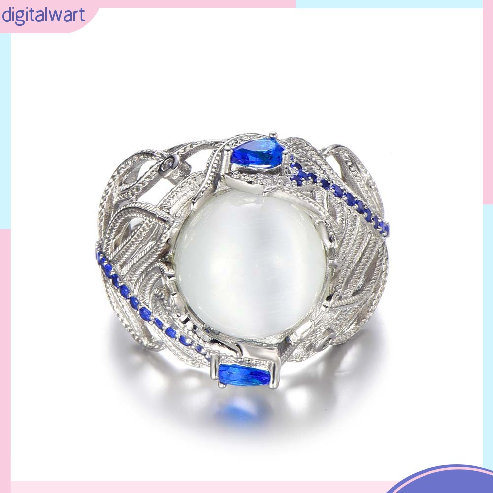 Nhẫn hợp kim đính đá sapphire nhân tạo thời trang dành cho nữ