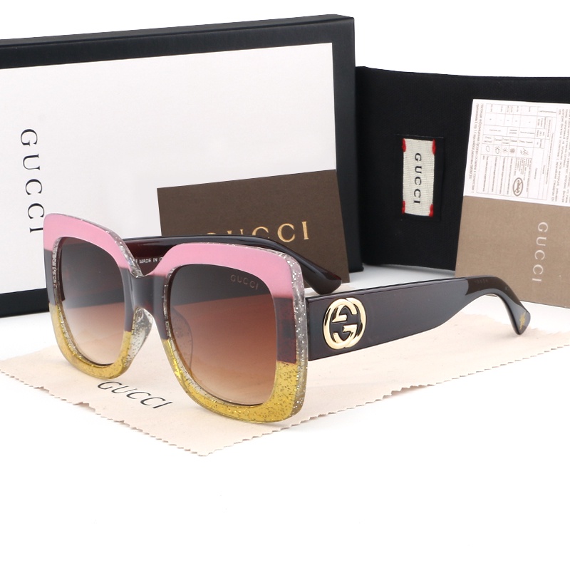 GUCCI Kính Mát Gọng Vuông Lớn Chống Tia UV400 Thời Trang Dành Cho Nữ