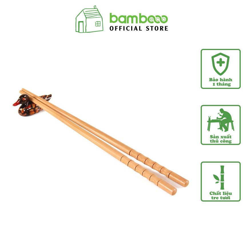 [Mã LIFEHLSALE2 giảm 10% đơn 0Đ] Đũa ăn tre tự nhiên BAMBOOO ECO thân thiện môi trường 10 đôi