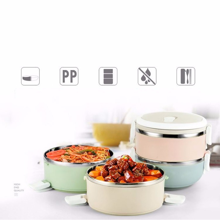 Hộp cơm giữ nhiệt lõi inox 2 tầng Lunch Box hàng mới