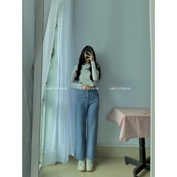 Quần Jean Gu.c.ci ống xuông style ngầu chất kèm hình thật