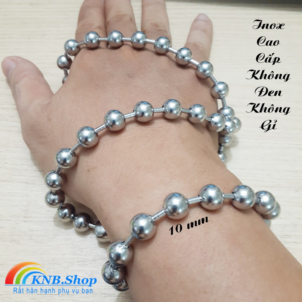 Lắc tay inox cao cấp kiểu bi to 10 ly siêu đẹp, siêu chất - không đen, không gỉ, chuẩn thời trang