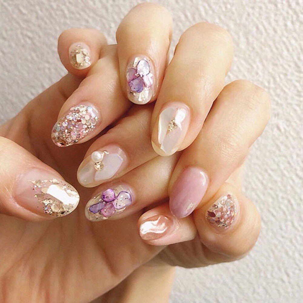 [Hàng mới về] Phụ Kiện Trang Trí Móng Tay Hình Vỏ Sò 3d Mỏng Phong Cách Nhật Bản