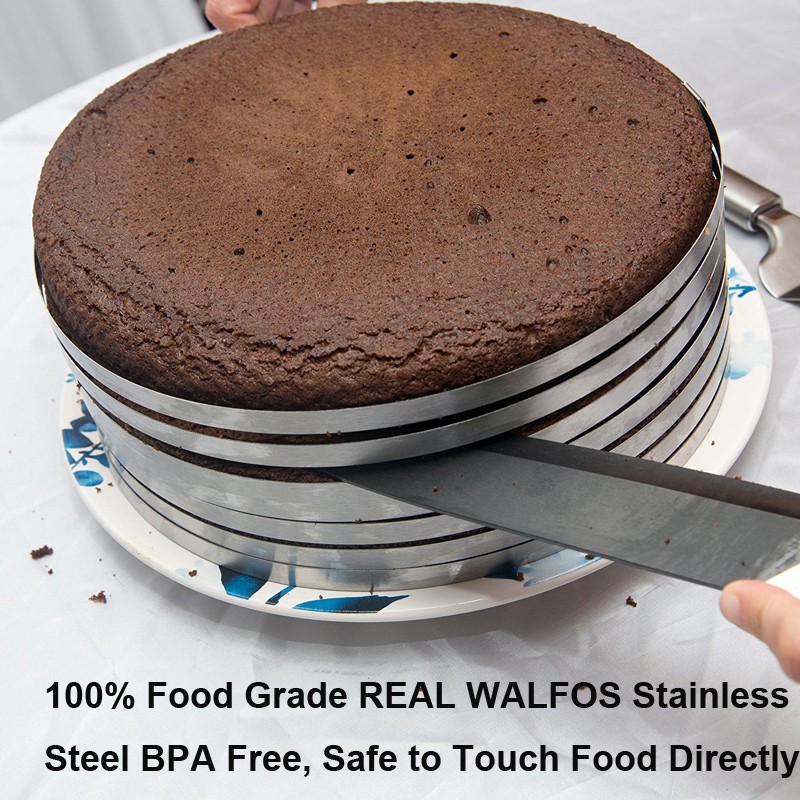 Khuôn Cắt Bánh Walfos Hình Tròn Bằng Thép Không Gỉ Có Thể Thu Gọn Lại