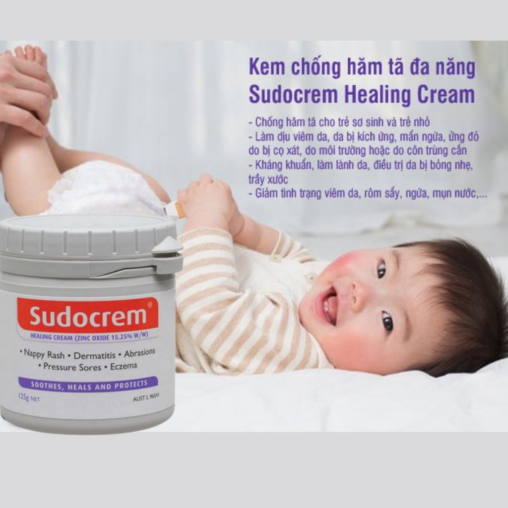 Kem hăm đa năng trẻ em Sudo cream 60g-125g Ailen (UK-Anh) , giảm và chống hãm da cho bé Sudocrem- Trung Đông Pharmacy