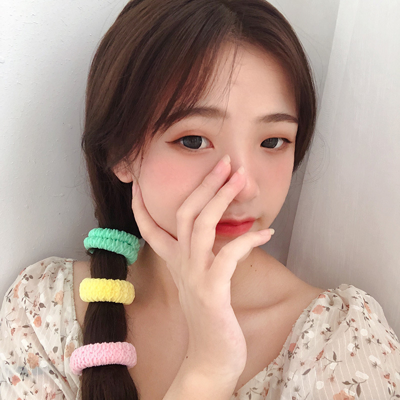 Dây Buộc Tóc Cao Su Co Giãn Màu Kẹo Dễ Thương Cho Nữ