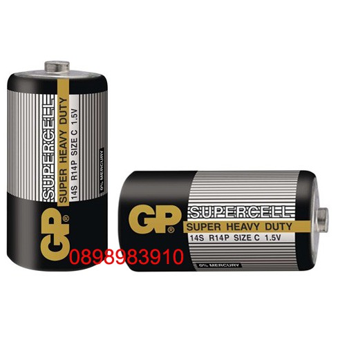 Pin trung C CARBON GP SUPERCELL GP14S-2S2 vỉ 2 viên