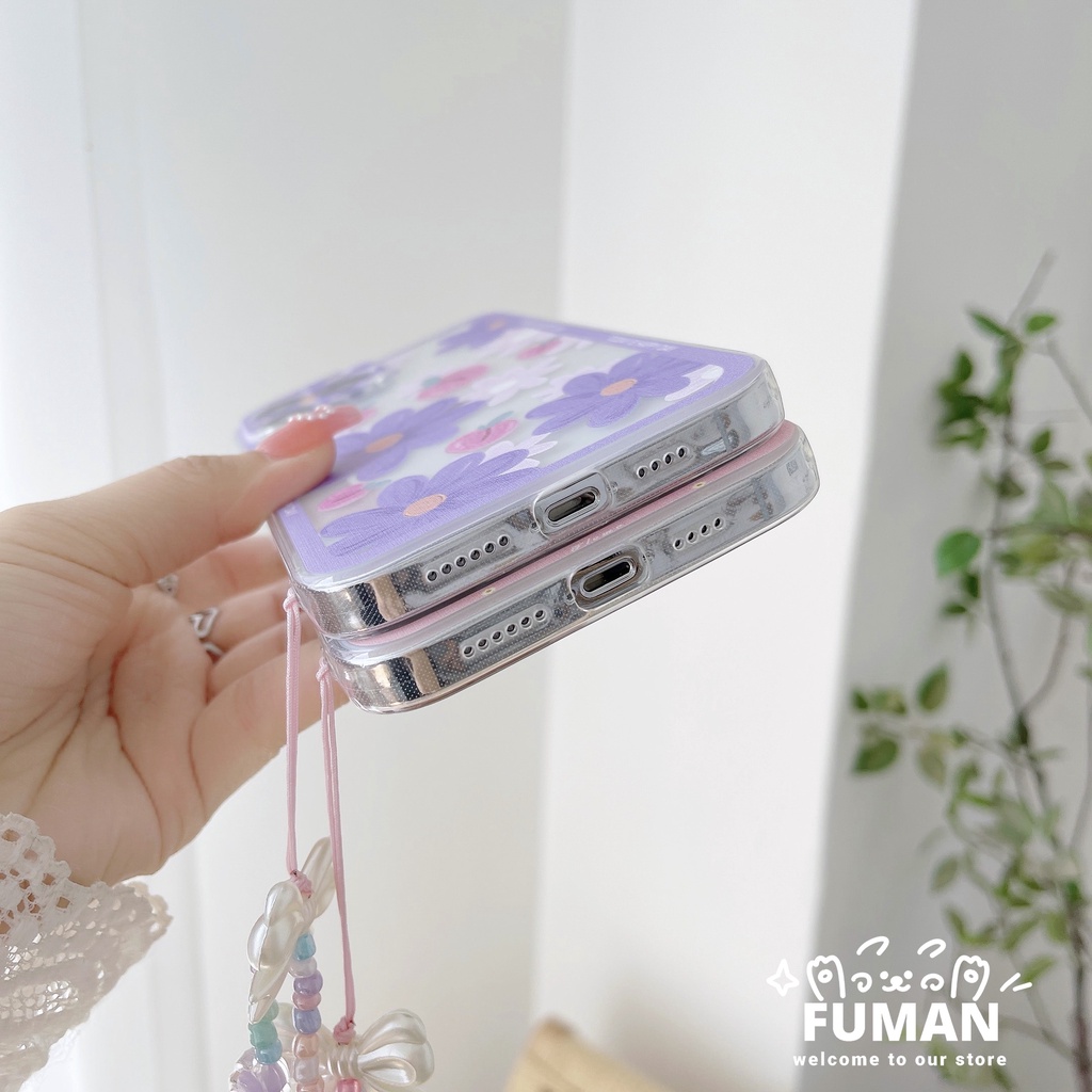 Ốp Điện Thoại TPU Mềm Họa Tiết Hoa Cúc Kèm Dây Đeo Cho Samsung Galaxy Note 20 Ultra 10 Plus + S10 Lite 2020 Note 9 A32 A22 A71 4G 5G