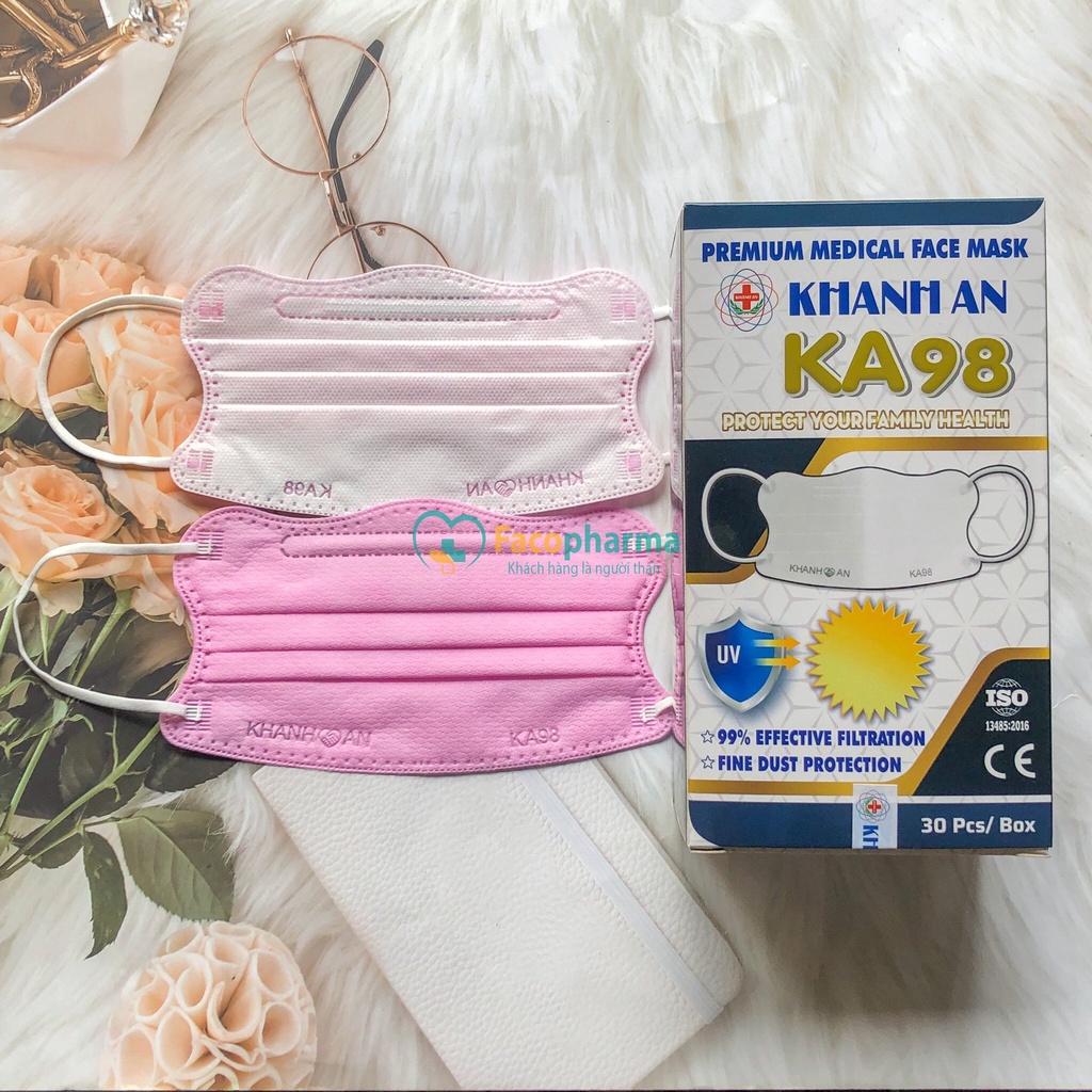 Khẩu trang chống tia uv hình cua 4 lớp cute kháng Khuẩn Khánh An KA98 thời trang chống nắng không xù lông KAKA98O