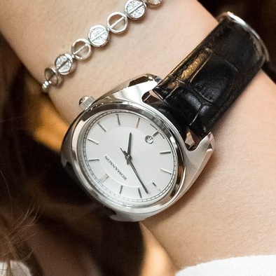 Đồng hồ Unisex Romanson Watch TL1269MWWH kính chống xước, dây da, máy thụy sĩ cao cấp chính hãng