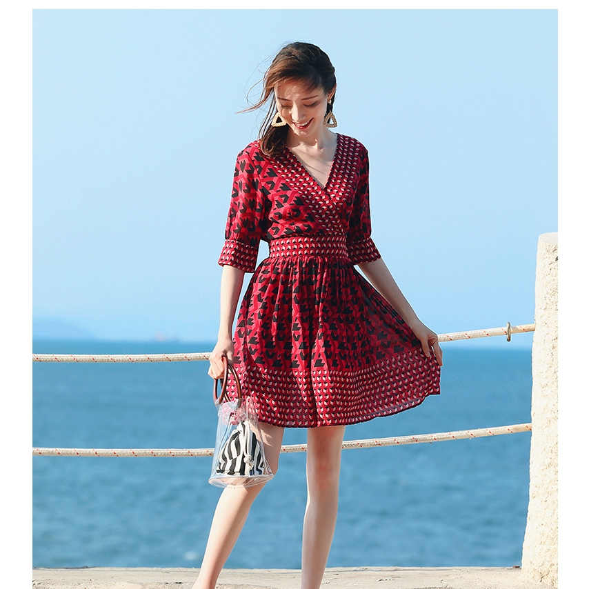 Đầm Tay Lửng Lưng Cao Hở Lưng Quyến Rũ Cho Nữ 2019 | BigBuy360 - bigbuy360.vn