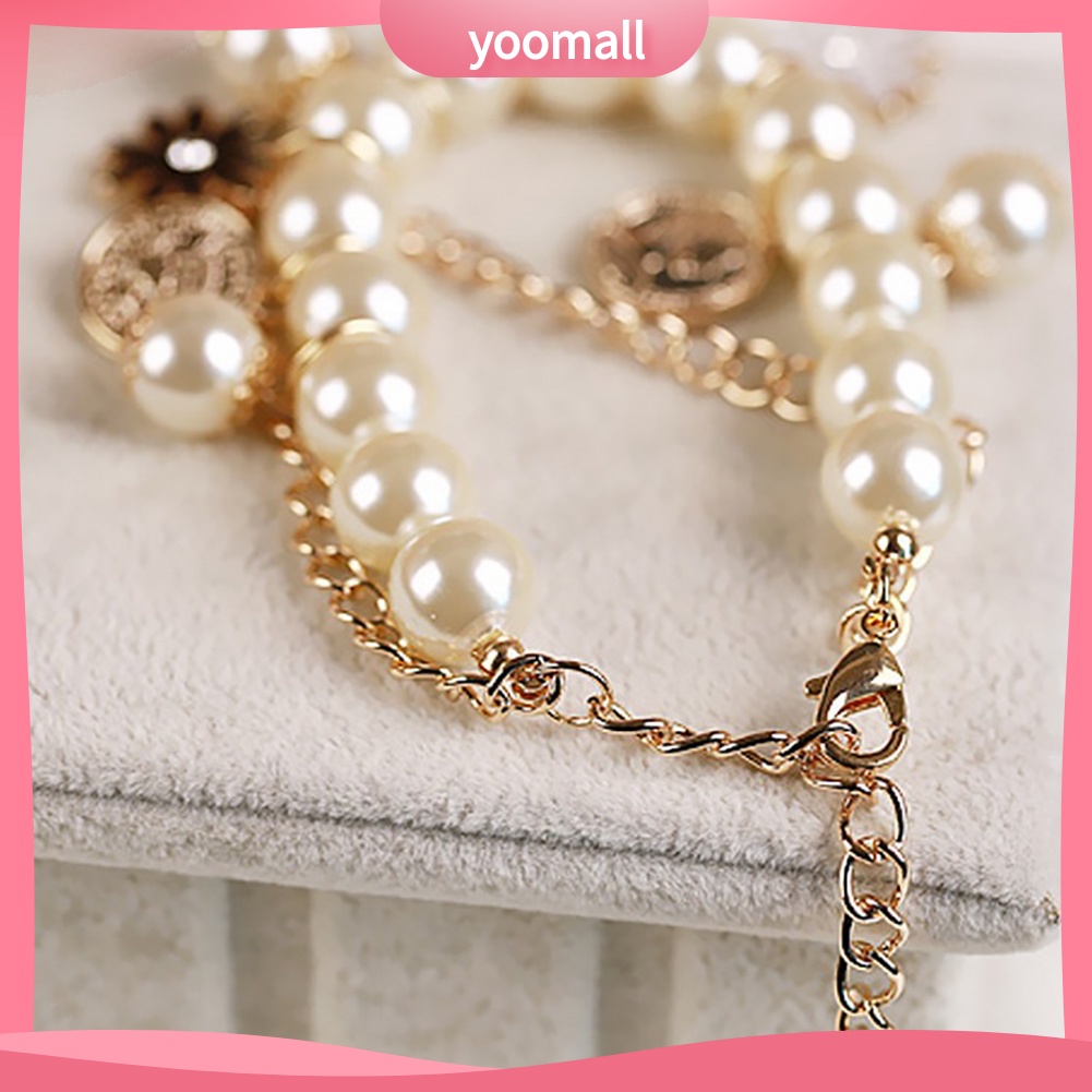 Vòng Tay Chuỗi Hạt Ngọc Trai Nhân Tạo Hình Ngựa Và Hoa Thời Trang Cho Nữ