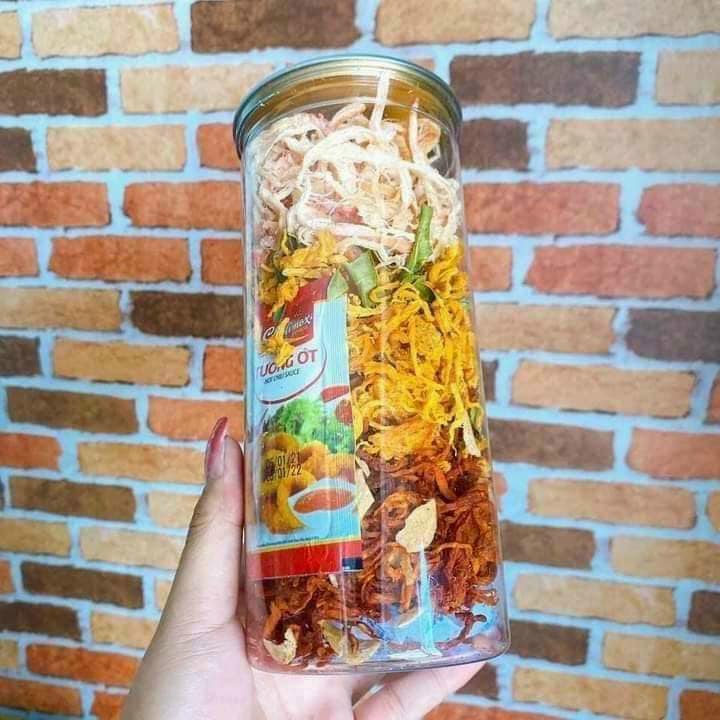 Khô Mực Mix 3 Vị Heo-Mực-Gà Hộp 300gr - Ship Hỏa Tốc
