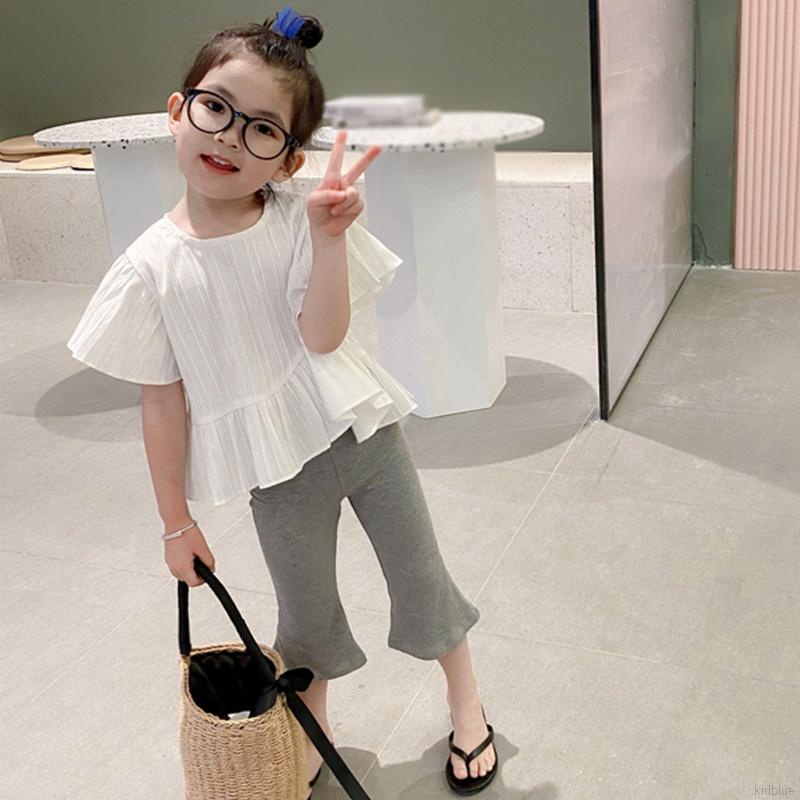 Quần Lửng Ống Loe Thời Trang Hàn Quốc Cho Bé Gái