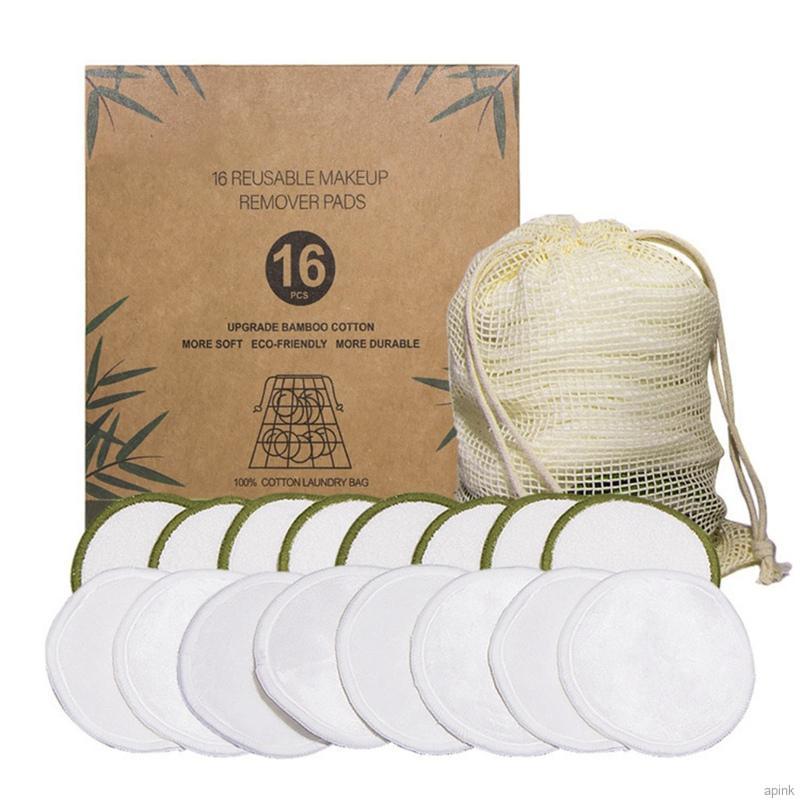 Set 16 bông tẩy trang tái sử dụng kèm túi giặt tiện lợi