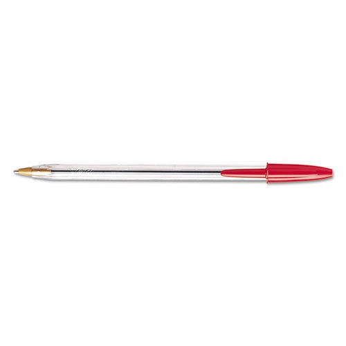 Combo 4 bút bi Bic ĐỎ pen tapping thân trong Cristal
