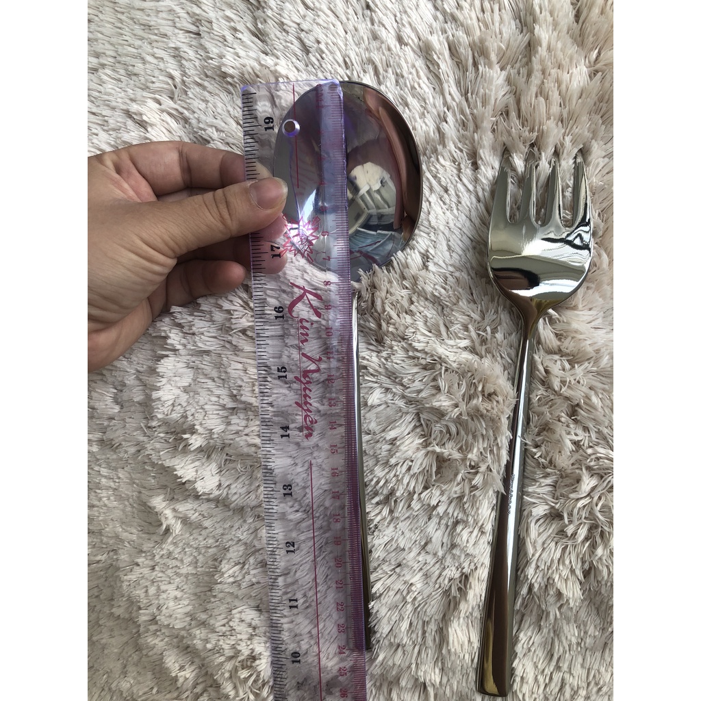 Cặp Thìa Muỗng Nĩa trộn Salad, muỗng nĩa phục vụ Villeroy & Boch inox 18/10 cao cấp xuất ĐỨC