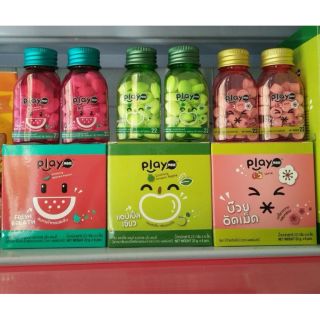 [TẶNG 1 CHAI GEL DIỆT KHUẨN] KẸO PLAY MORE DẠNG HỦ 22GR 3 VỊ TÁO, DƯA HẤU, XÍ MUỘI THÁI LAN