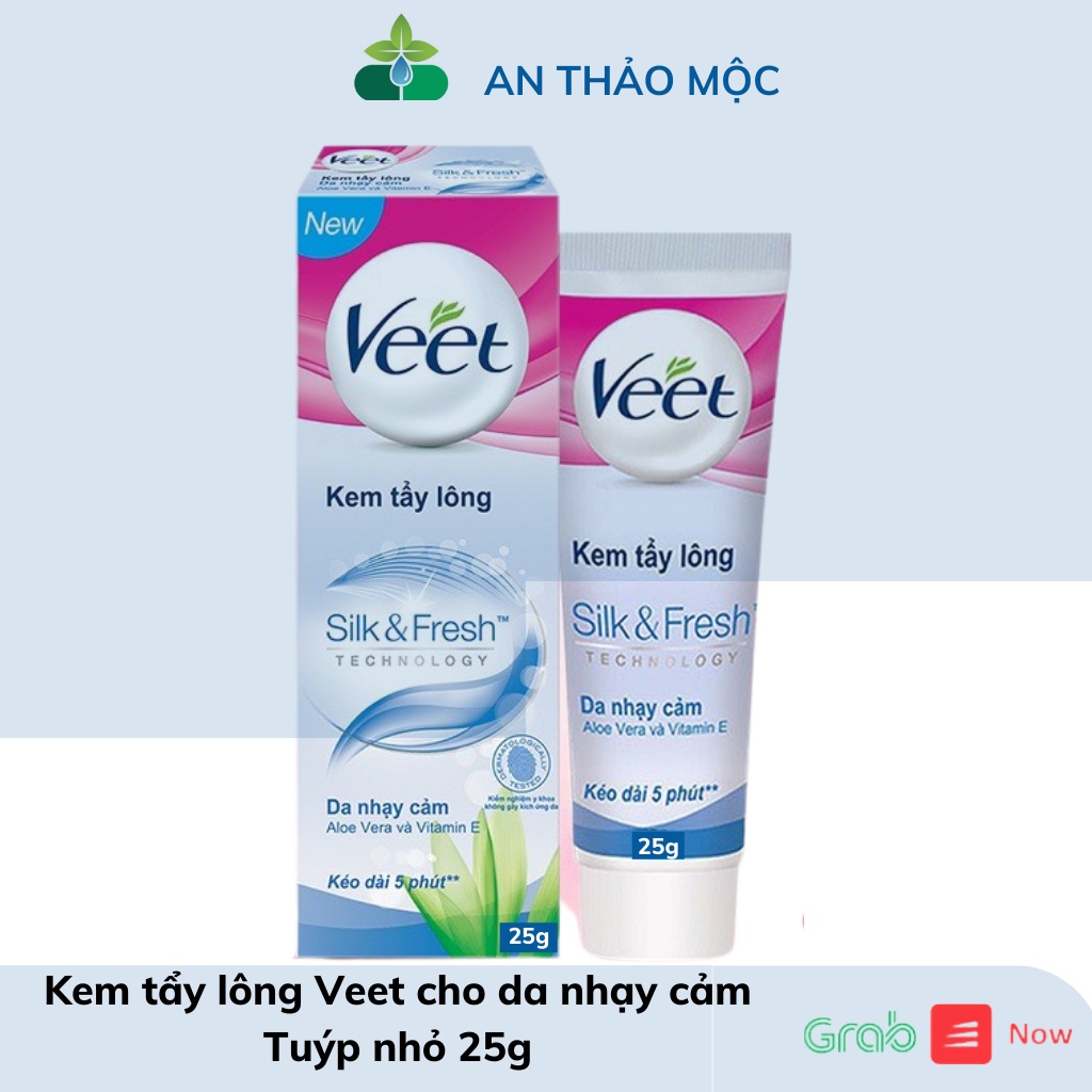 Kem tẩy lông cho da nhạy cảm Veet Silk Fresh chính hãng tuýp nhỏ 25g.anthaomoc