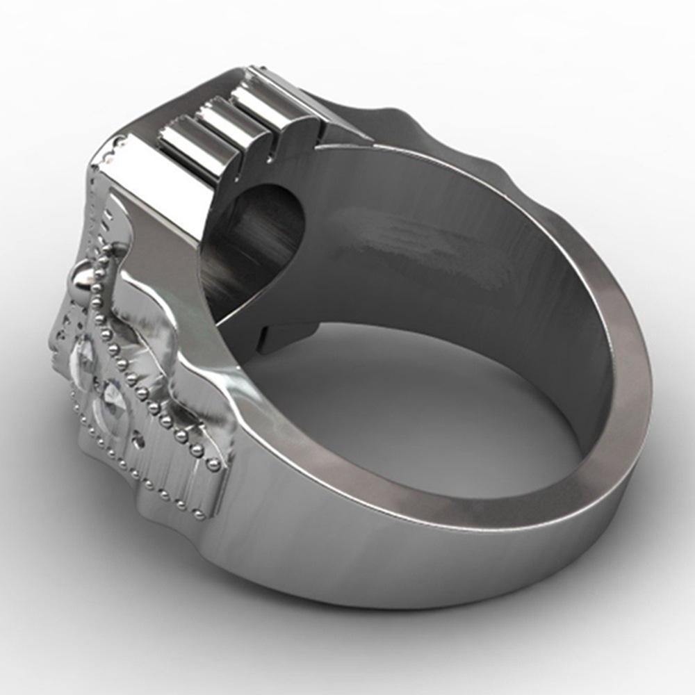 Nhẫn đầu lâu phong cách Punk cổ điển cá tính kích thước 7 -14