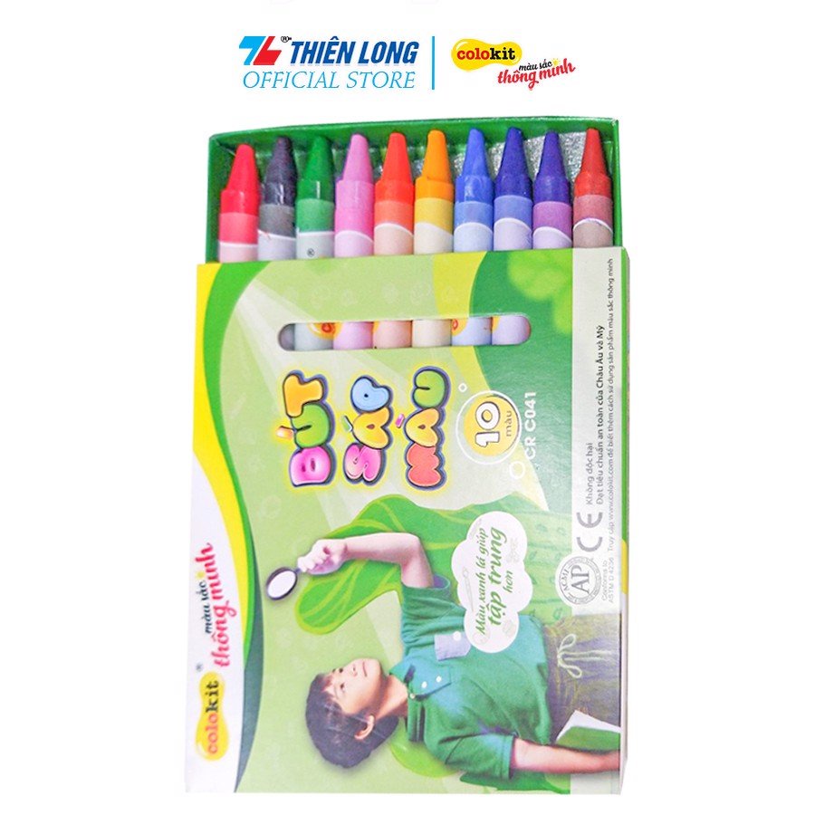 Hộp sáp 10 màu Thiên Long Colokit CR-C041
