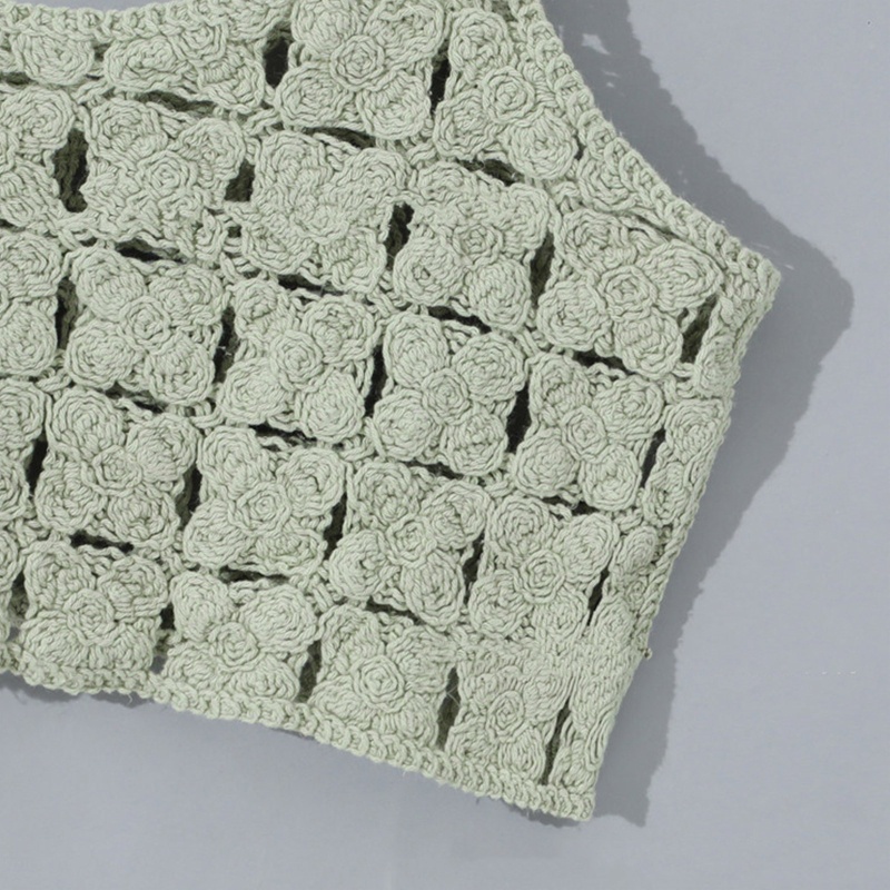 Áo Croptop Dệt Kim Không Tay Thời Trang Mùa Hè Cho Nữ