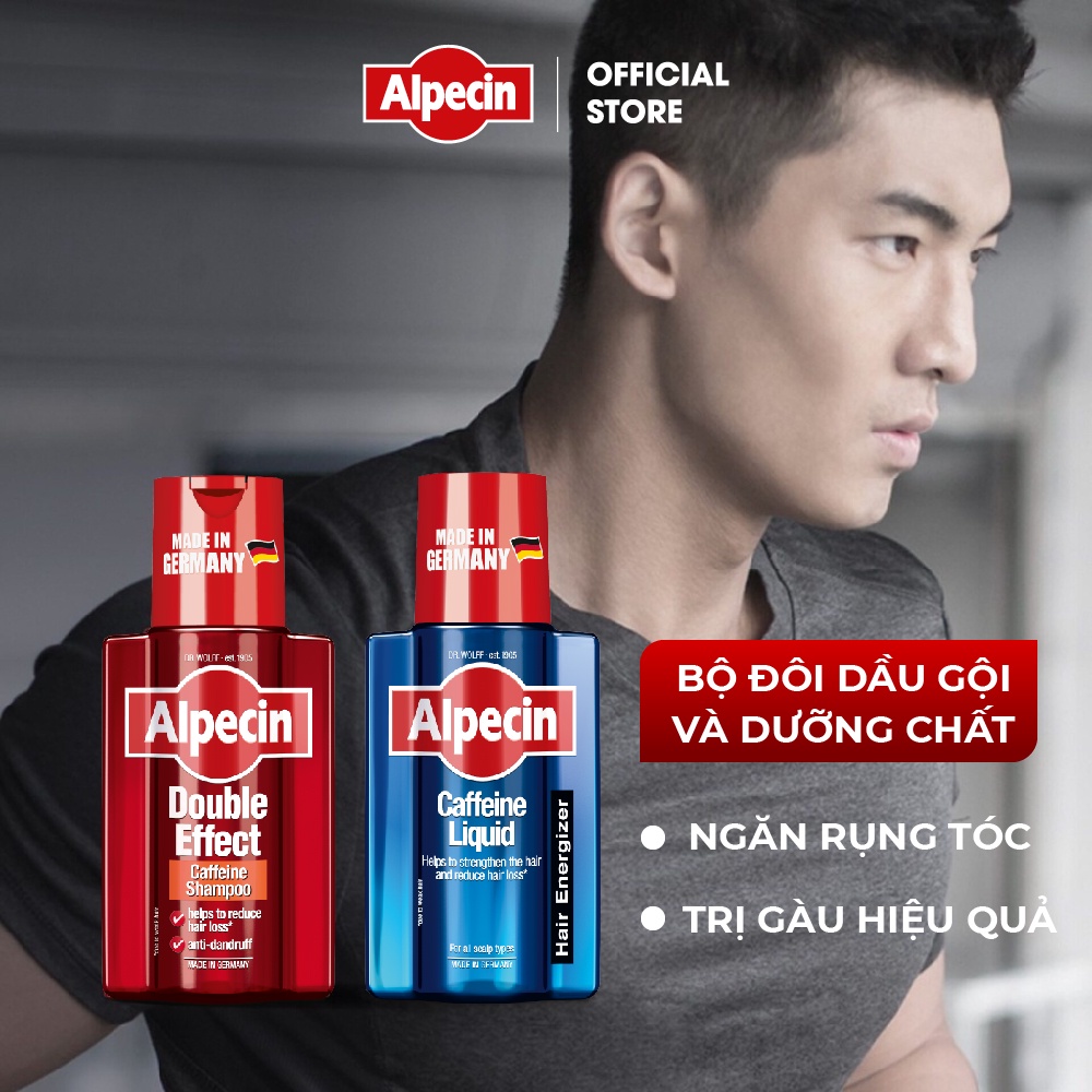 Combo Dầu gội và tinh chất giảm gàu ngứa, ngăn rụng tóc Alpecin caffeine Double Effect 200ml