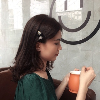 Kẹp tóc nhung nơ đính đá trendy