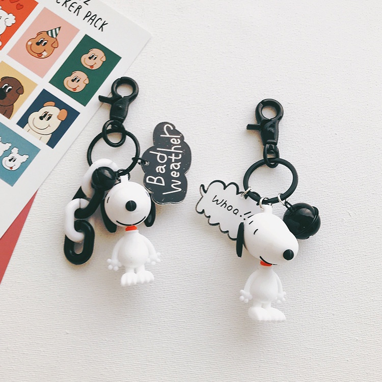 Mặt trang trí hình nhân vật hoạt hình Charlie/Snoopy dùng để trang trí cặp đi học/móc chìa khóa/làm quà tặng