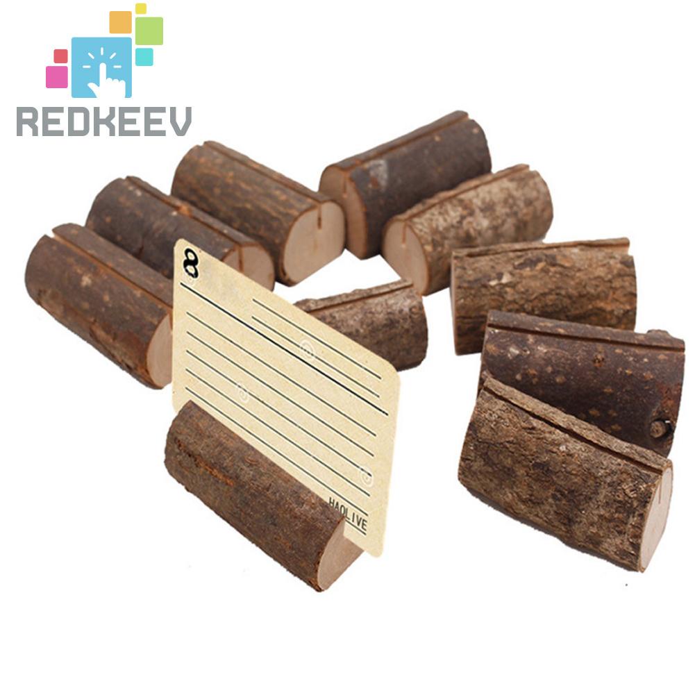 Bộ 10 giá đỡ ảnh/ bảng tên bằng gỗ độc đáo tiện dụng dùng trang trí bàn tiệc cưới